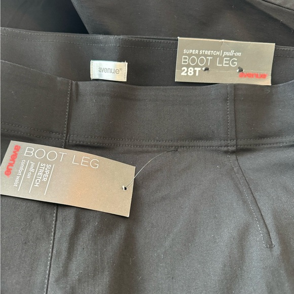 Avenue plus size pull on boot leg pants.  Black.  Size 28T NWT - Picture 9 of 9